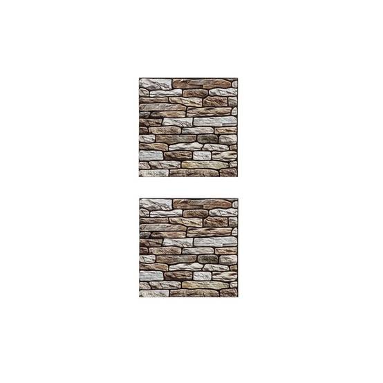Lot de 2 Stickers Muraux "Pierre" 30x30cm Taupe - Image 1