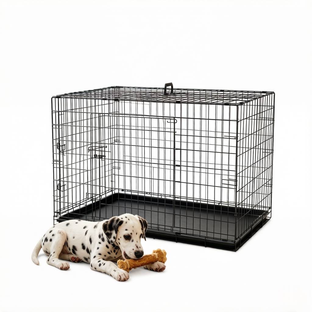 Cage pour chien en acier robuste pliable avec plateau amovible 121cm noir - ComfortXL Outdoor Living - Image 3