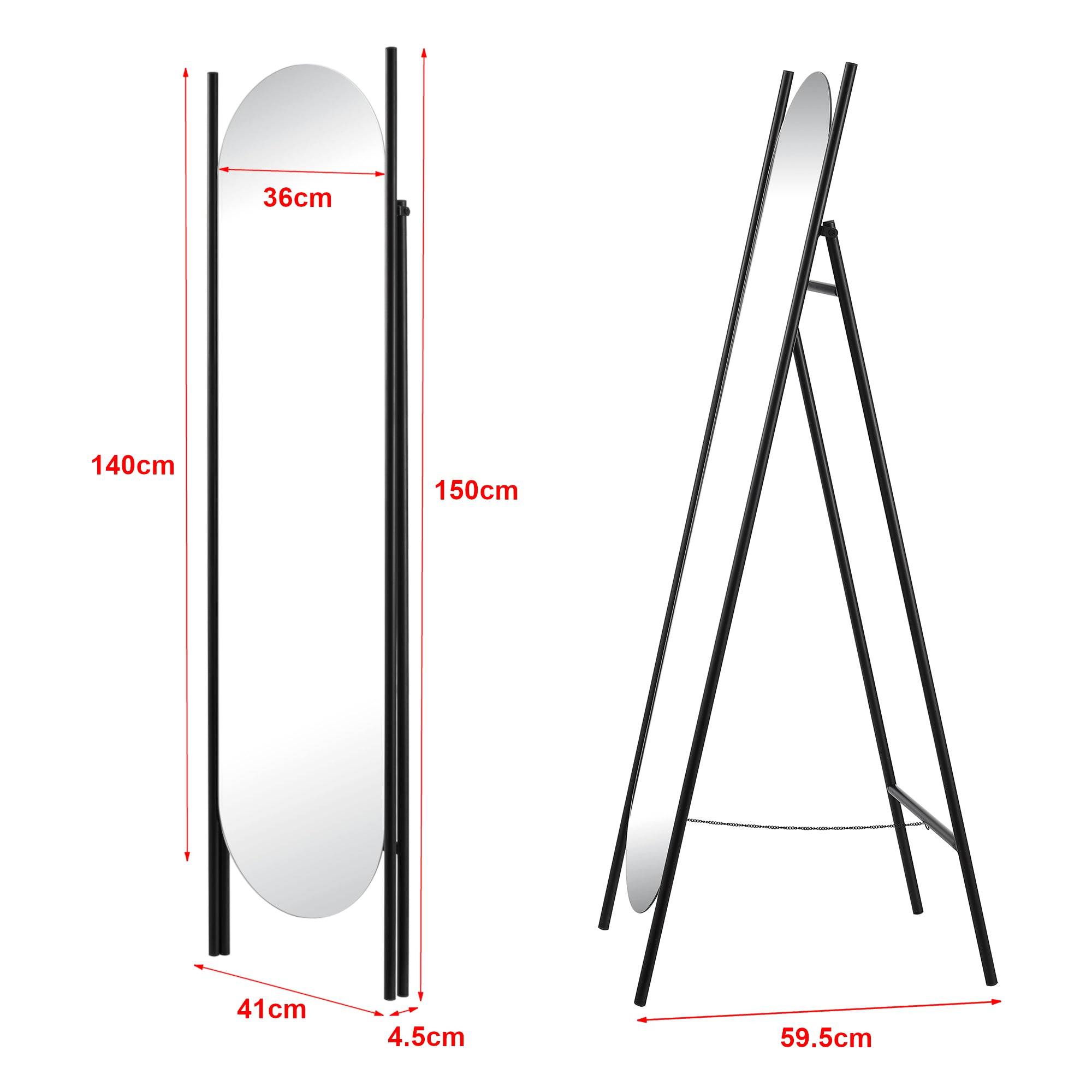Helloshop26 - Miroir sur pied 150 x 41 x 60 cm noir - Imagen 2
