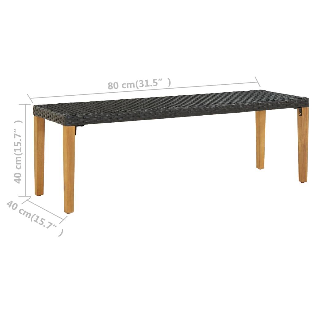 Maison Chic - Banc de jardin - Banc d'extérieur - Banquette 80 cm Résine tressée Noir-JU13957 - Imagen 5