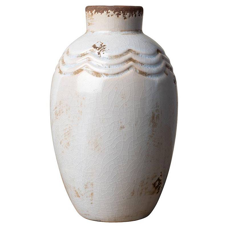 Vase Grâce blanc Grès 15x9cm - Image 2