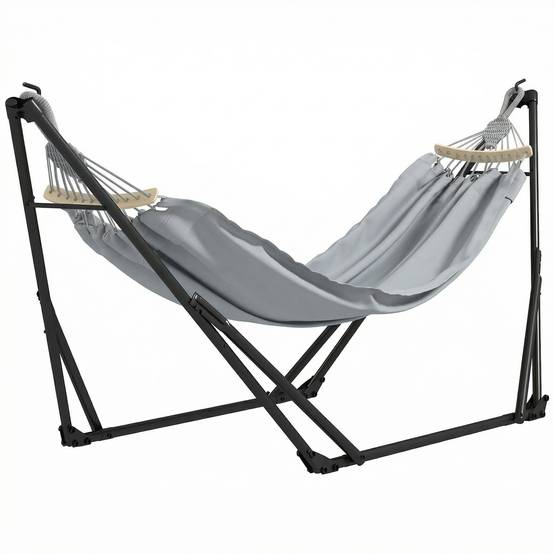 Support de hamac acier gris 268 x 89 x 100 cm - PANGIVO - Image 2