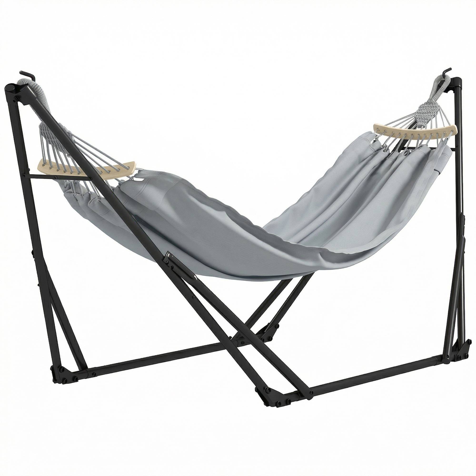 Support de hamac acier gris 268 x 89 x 100 cm - PANGIVO - Image 2