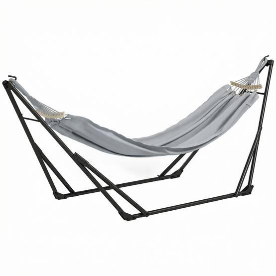 Support de hamac acier gris 268 x 89 x 100 cm - PANGIVO - Image 1