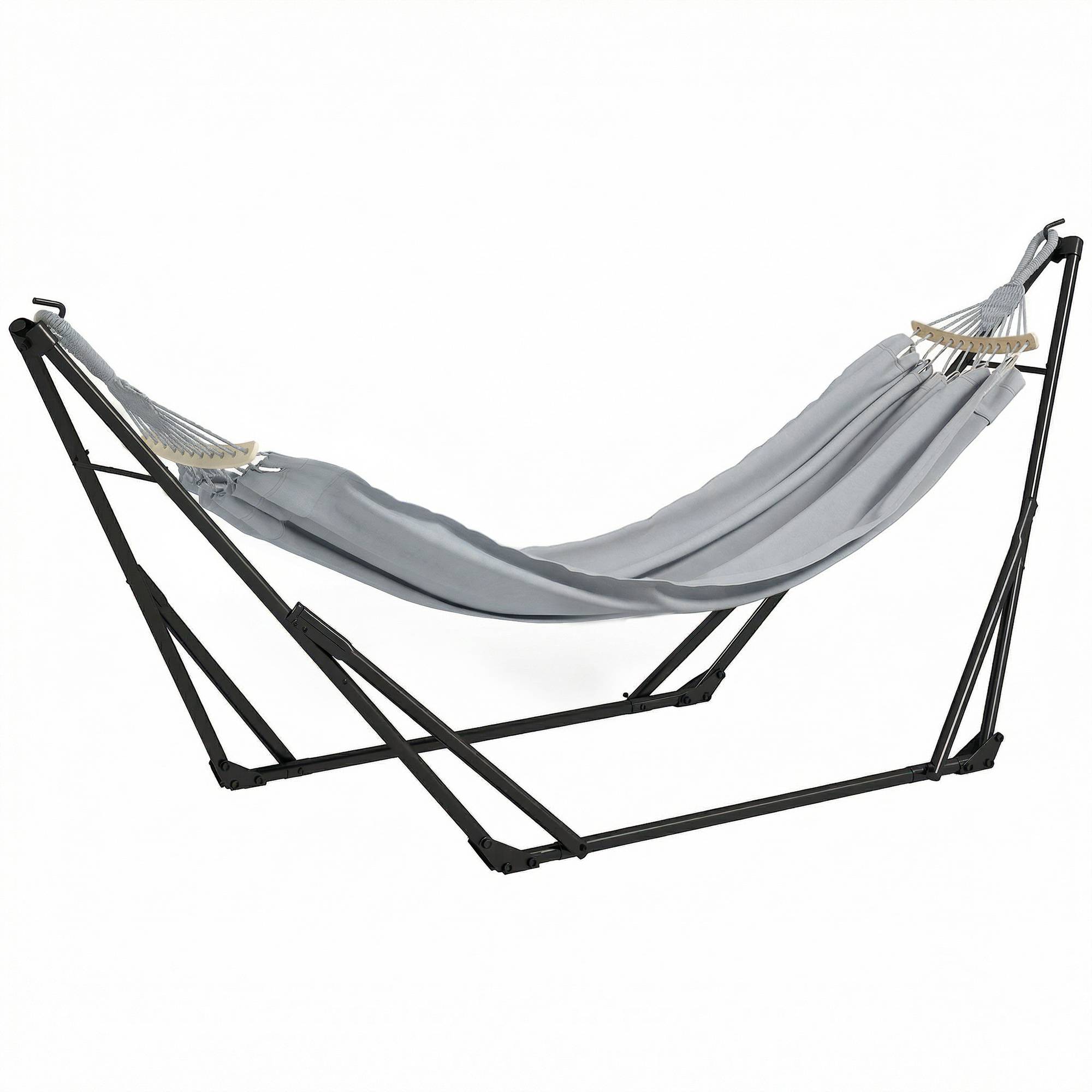 Support de hamac acier gris 268 x 89 x 100 cm - PANGIVO - Image 1