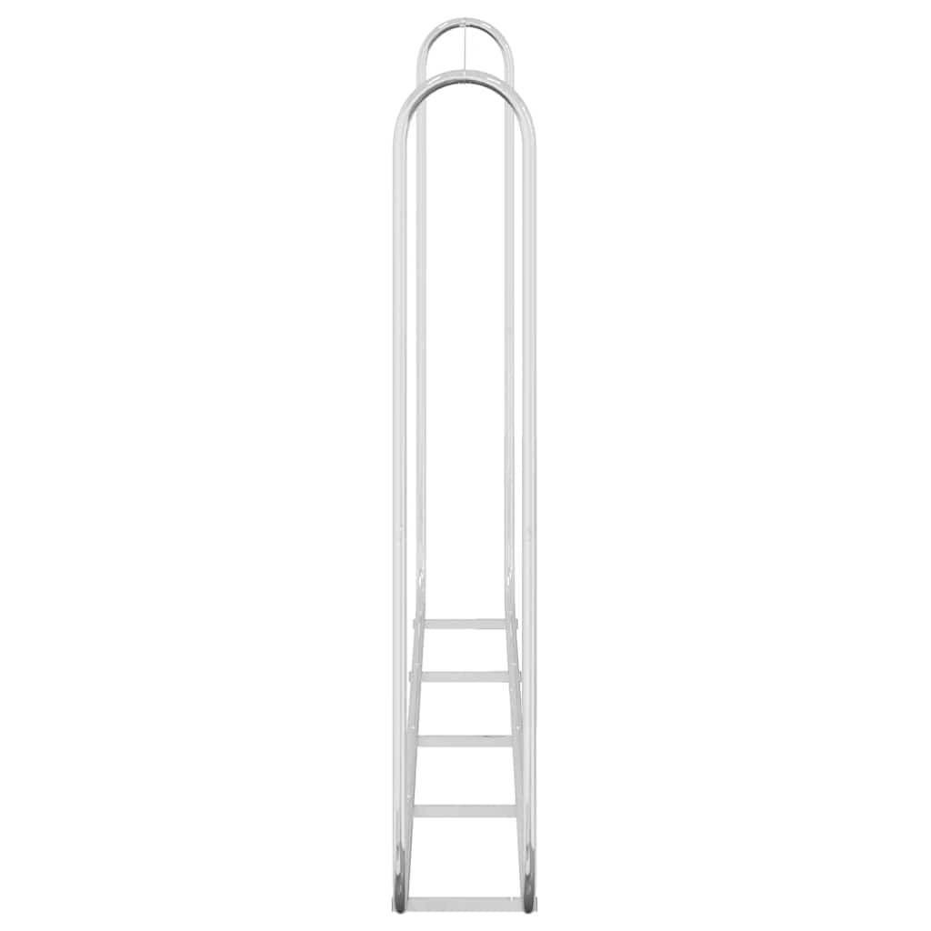 Abri-bûches extérieur acier galvanisé XXL pour jardin stockage bois 250x25x150 cm Argenté - ComfortXL Outdoor Living - Image 5