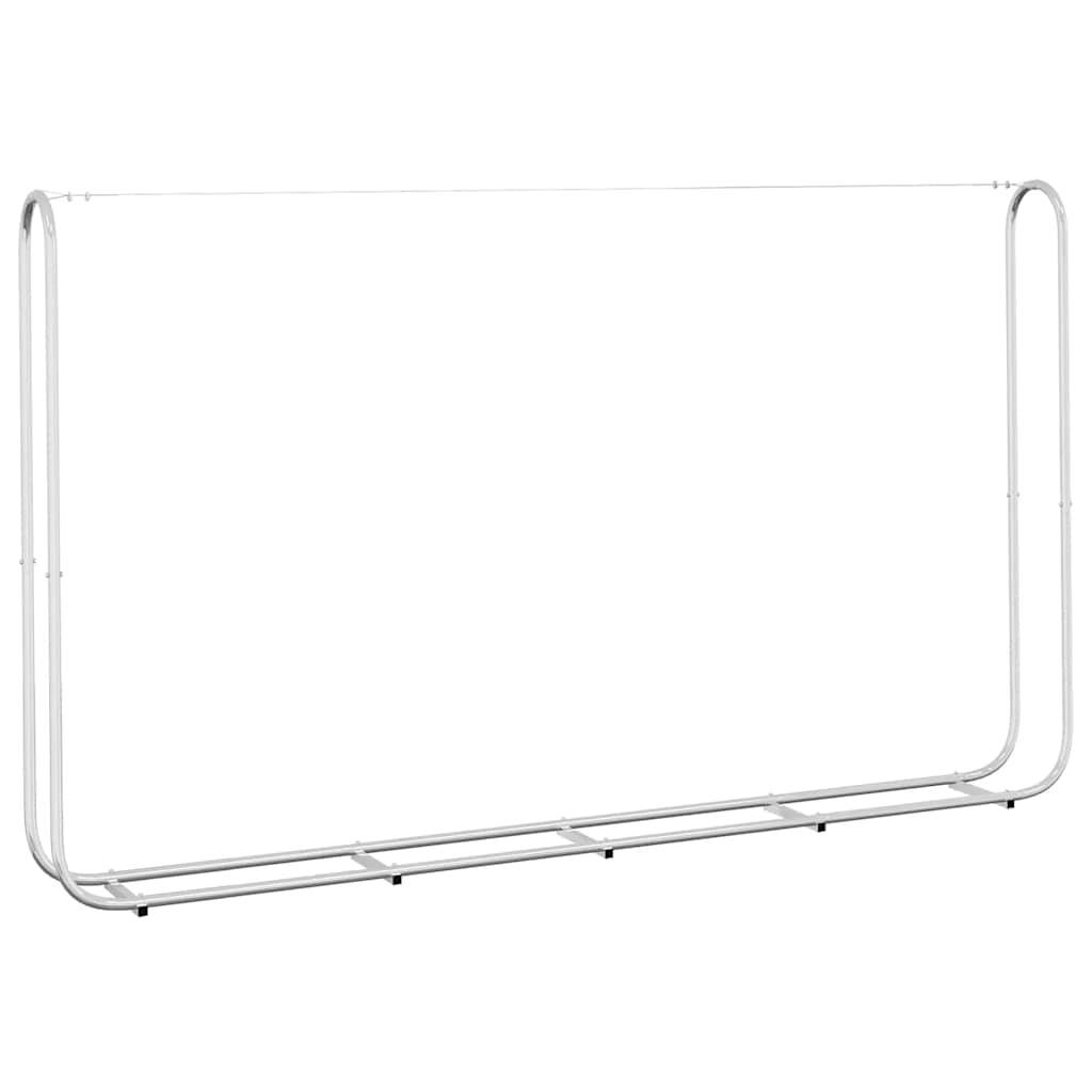 Abri-bûches extérieur acier galvanisé XXL pour jardin stockage bois 250x25x150 cm Argenté - ComfortXL Outdoor Living - Image 2