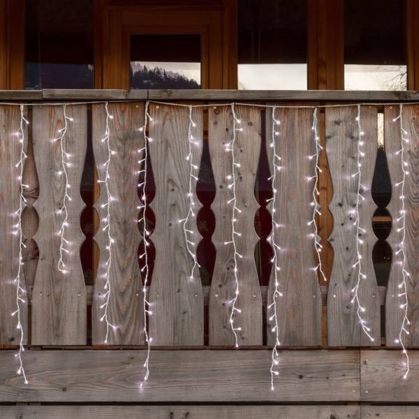Lotti - Guirlande stalactite H120cm 4 mètres effet chute de neige 480 LED blanc froid câble blanc 230 V Lotti - Imagen 7