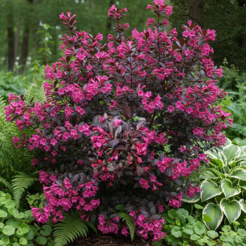Weigela Alexandra®, Weigelia à fleurs Rouge - feuillage Caduc - Pot de 4L - 40/60 cm-  hauteur à maturité De 1,50 m à 2,00 m - Image 5