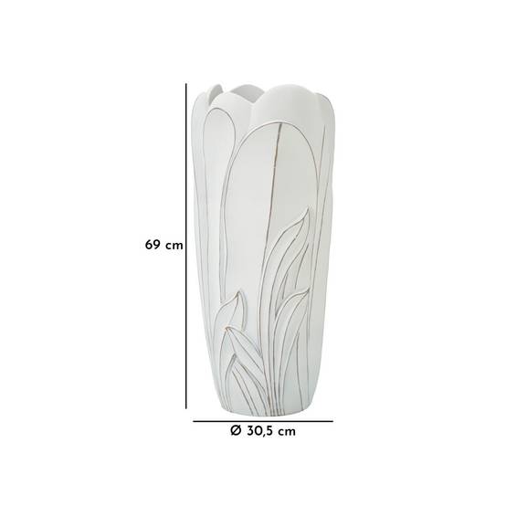 Vase Déco en Résine "Gardy" 69cm Blanc - Image 8