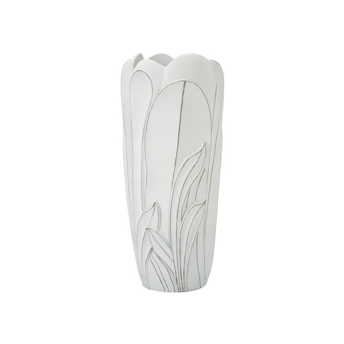 Vase Déco en Résine "Gardy" 69cm Blanc - Image 1