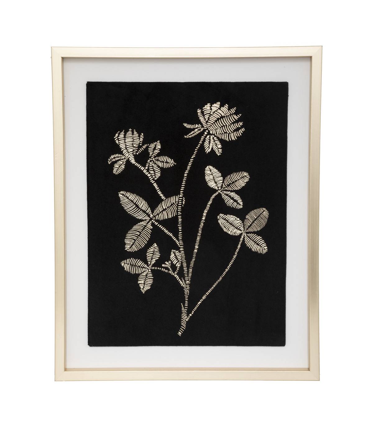 Cadre décoratif Fleurs dorées sur Velours Noir 40 x 50 cm - Imagen 1