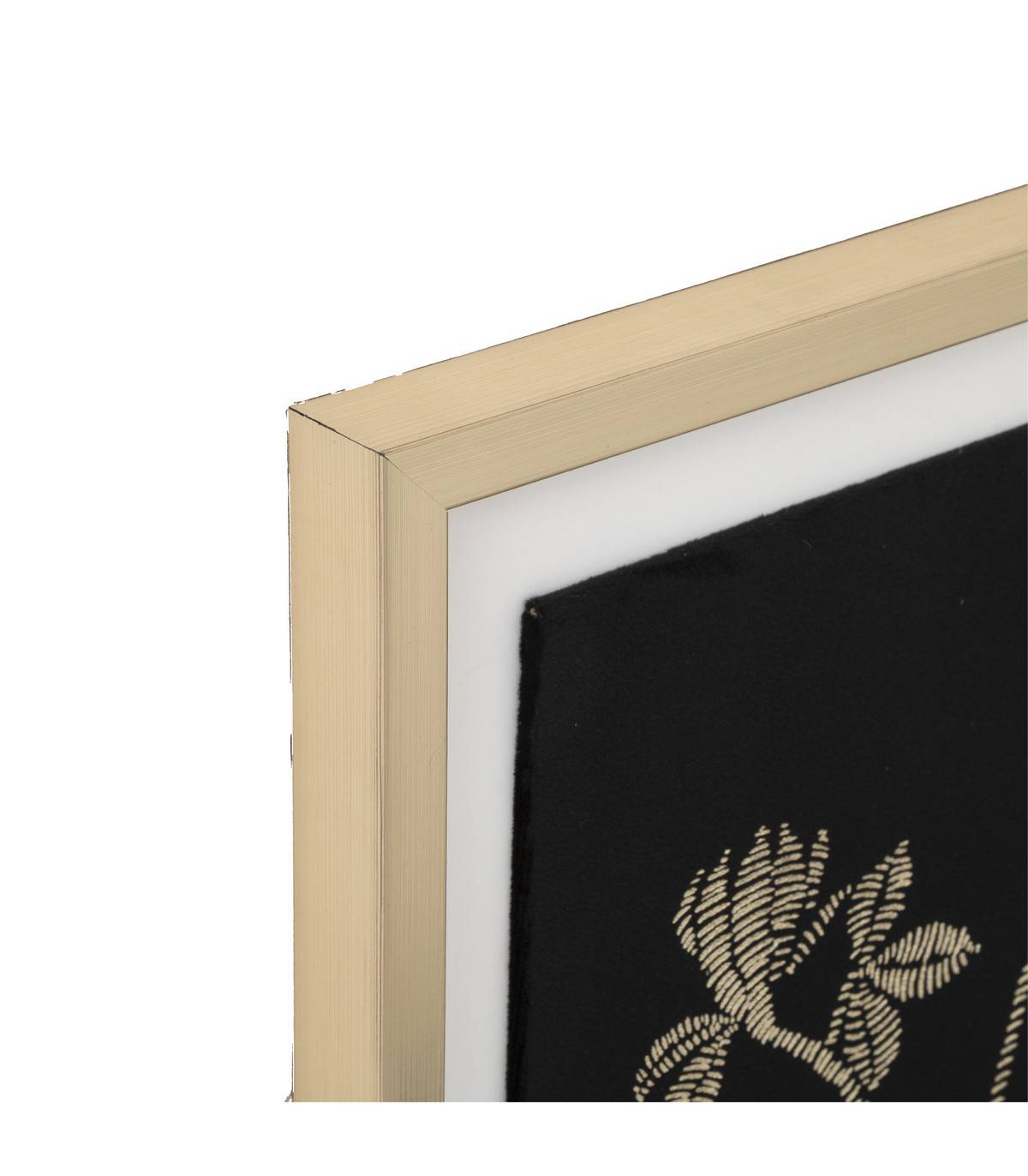 Cadre décoratif Fleurs dorées sur Velours Noir 40 x 50 cm - Imagen 2