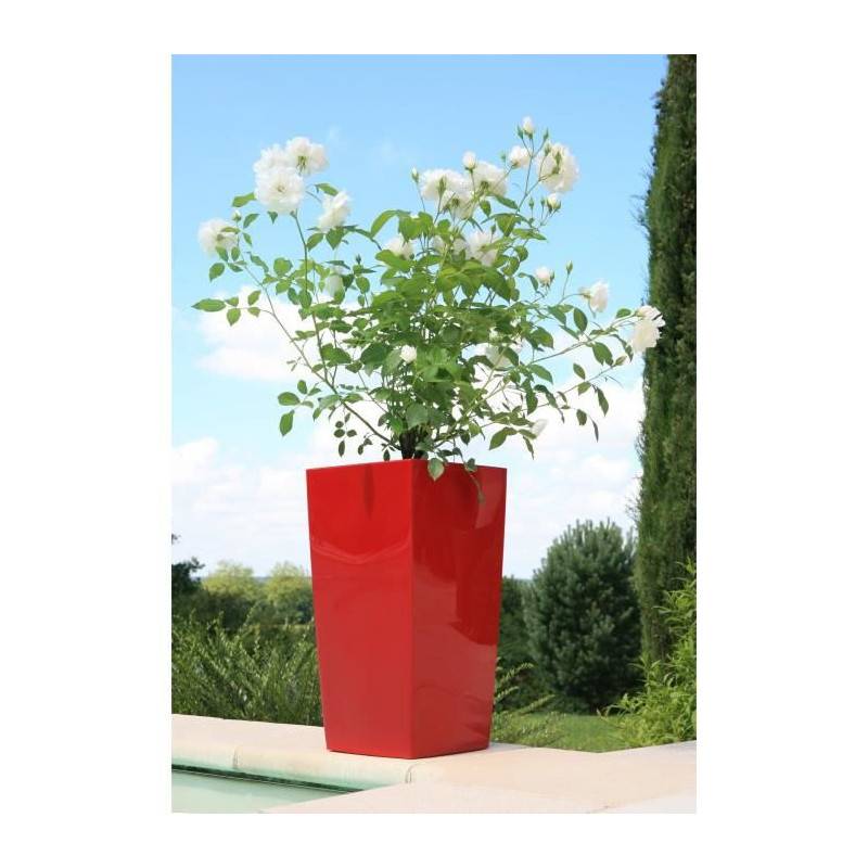 Riviera - Riviera Pot De Fleurs Nuance - Carre - 29 X 29 X H 52 Cm - Rouge - Imagen 1