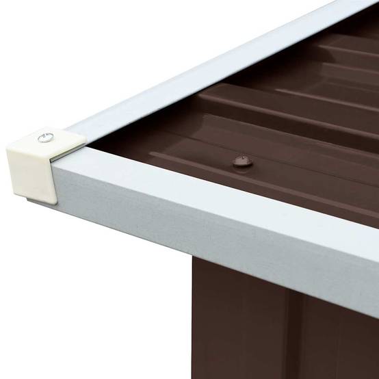 Abri de Stockage Bois XXL Acier Galvanisé Rangement 330x92x153 cm Marron - ComfortXL Outdoor Living - Image 5
