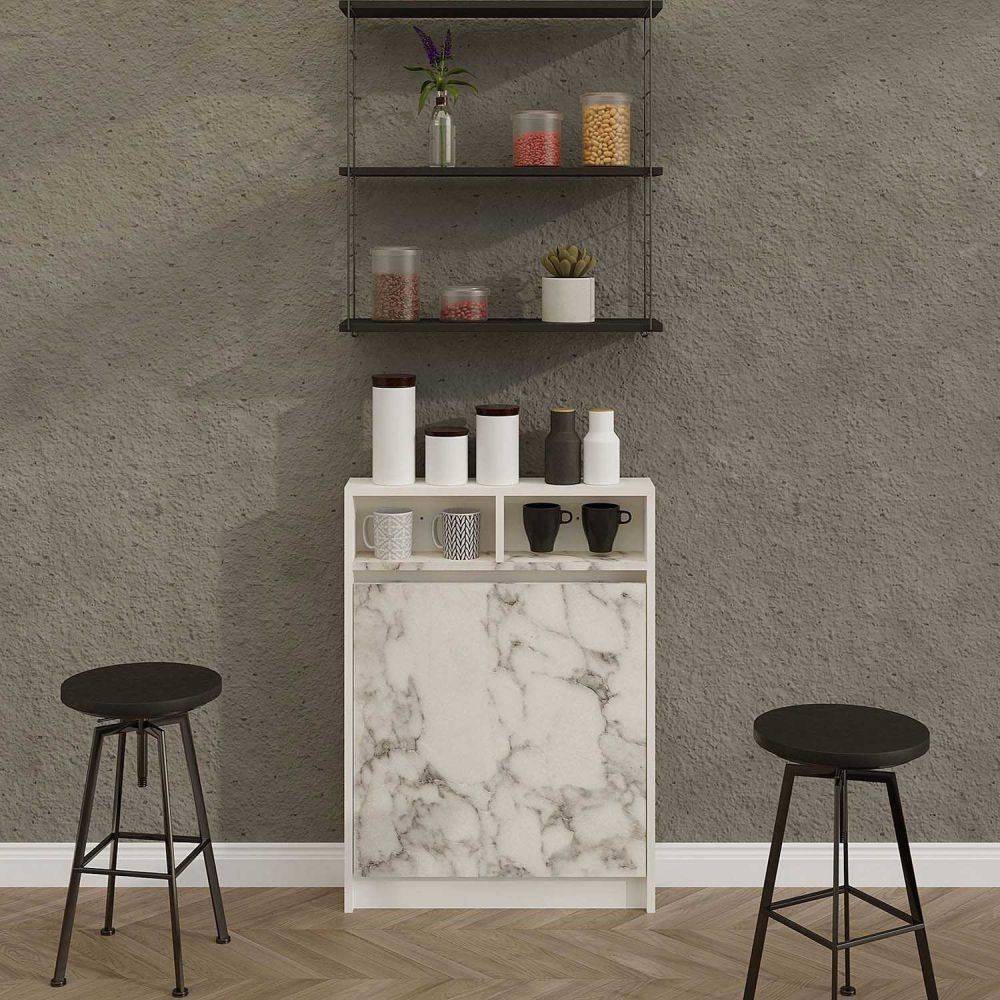 Hanah Home - Table de cuisine pliante avec rangements Bracked - Imagen 4