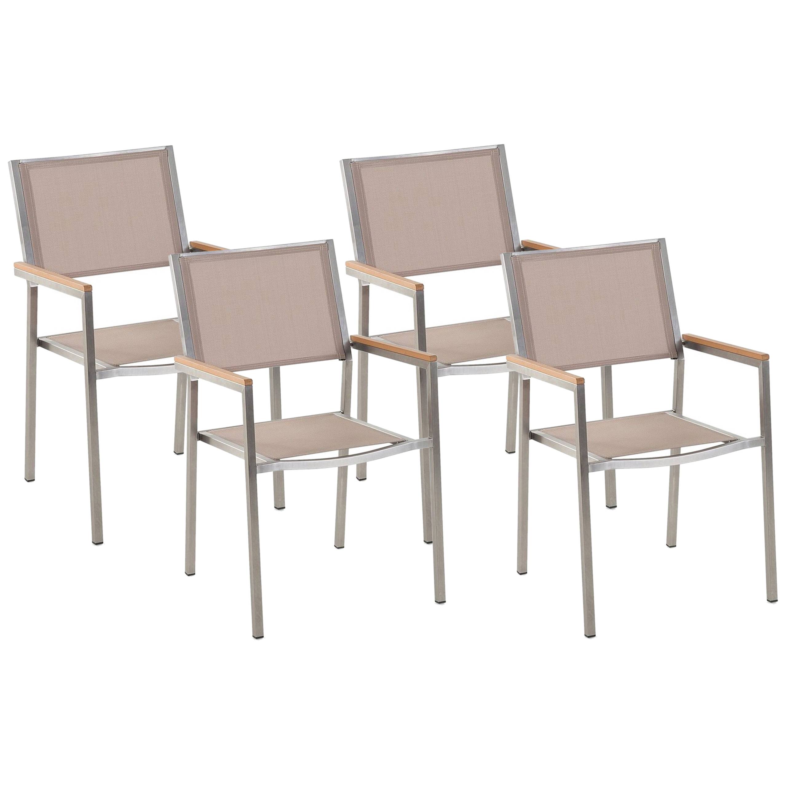 Beliani - Chaise de jardin Acier inox Beige GROSSETO - Beliani - Imagen 2