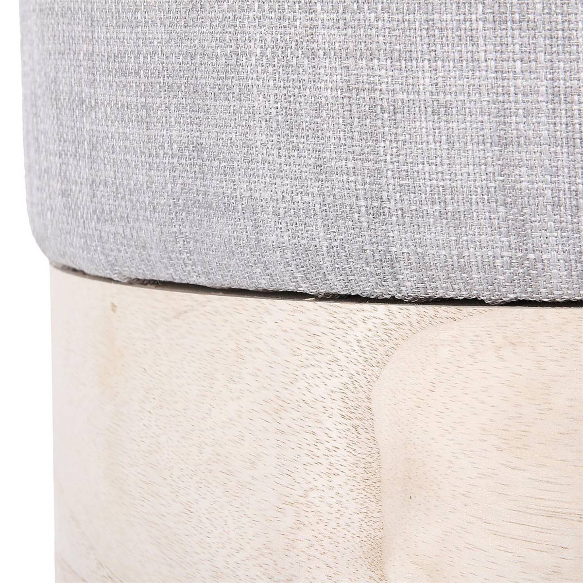 The Home Deco Factory - Pouf Rond Scandinave "Jeyo" 60cm Gris Clair - Image 3
