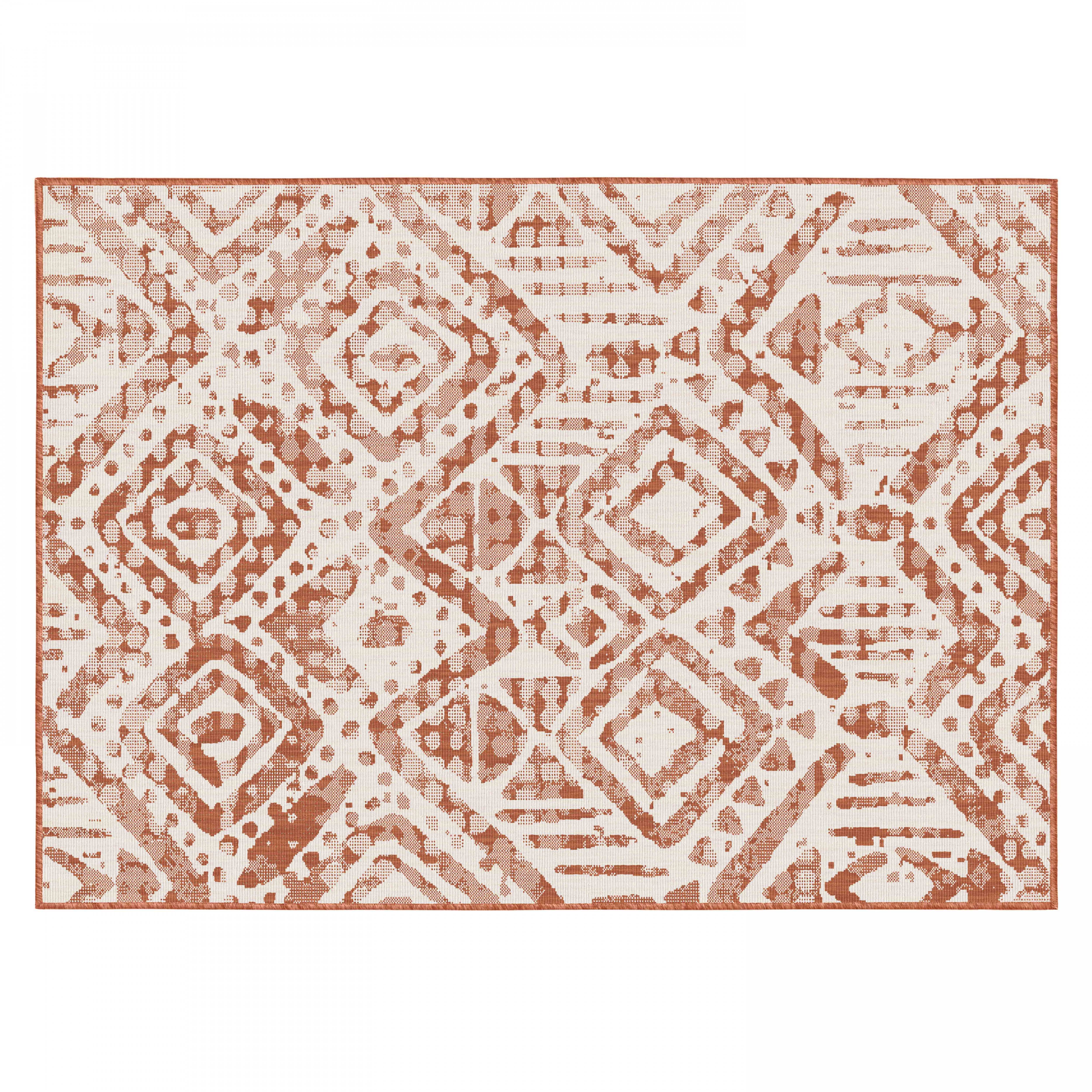 Oviala - Tapis d'extérieur en polypropylène 120 x 170 cm terracotta Kano - Oviala - Imagen 3