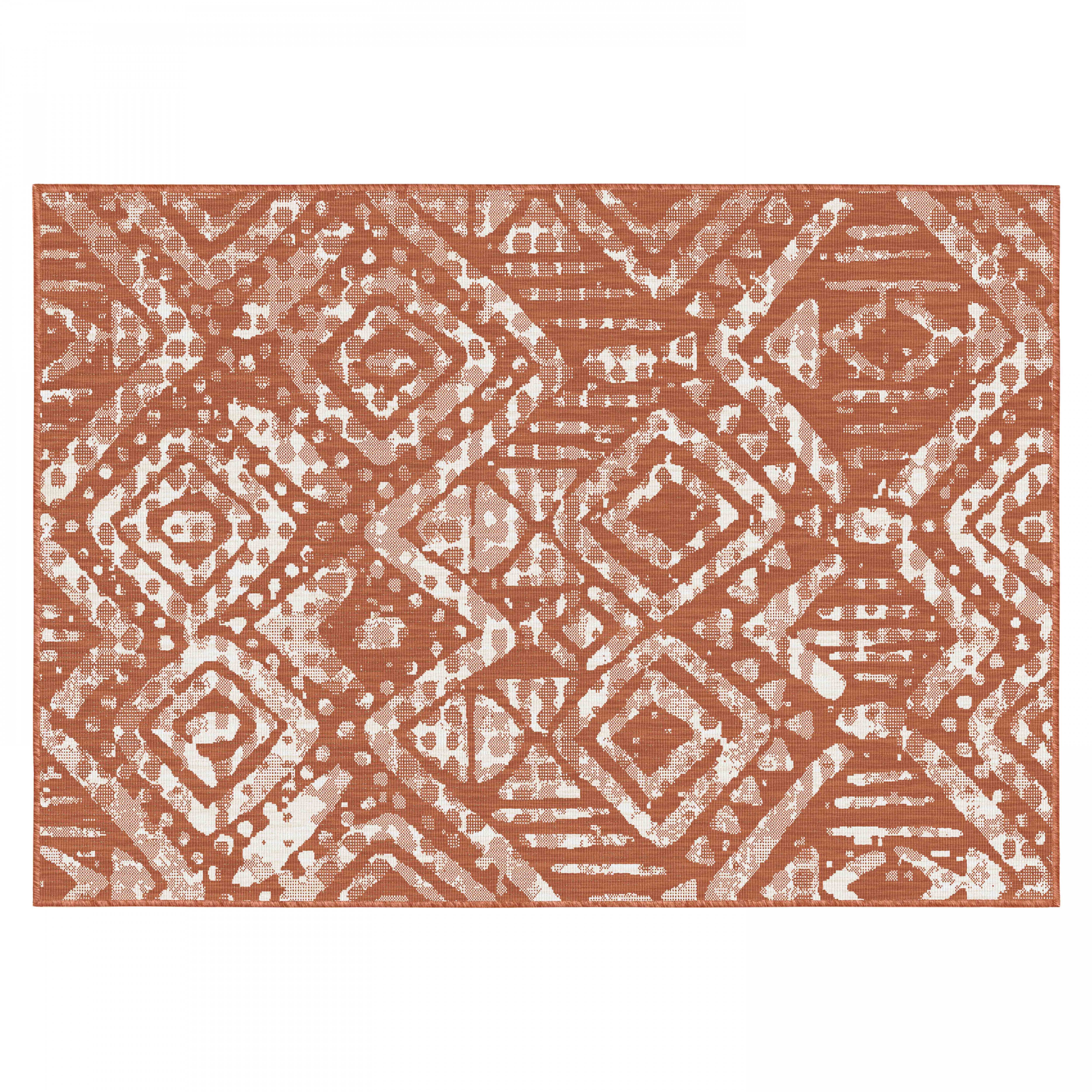 Oviala - Tapis d'extérieur en polypropylène 120 x 170 cm terracotta Kano - Oviala - Imagen 1