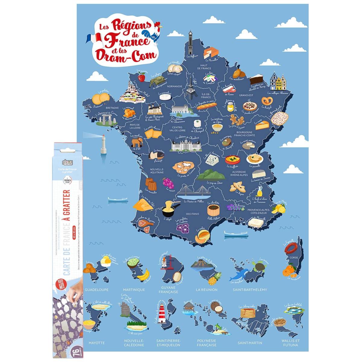 Jeux 2 Momes - Poster à gratter Régions de France
