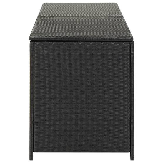 Coffre de rangement - Boîte de rangement extérieure - Coffre de jardin résine tressée 200x50x60 cm noir - Image 3