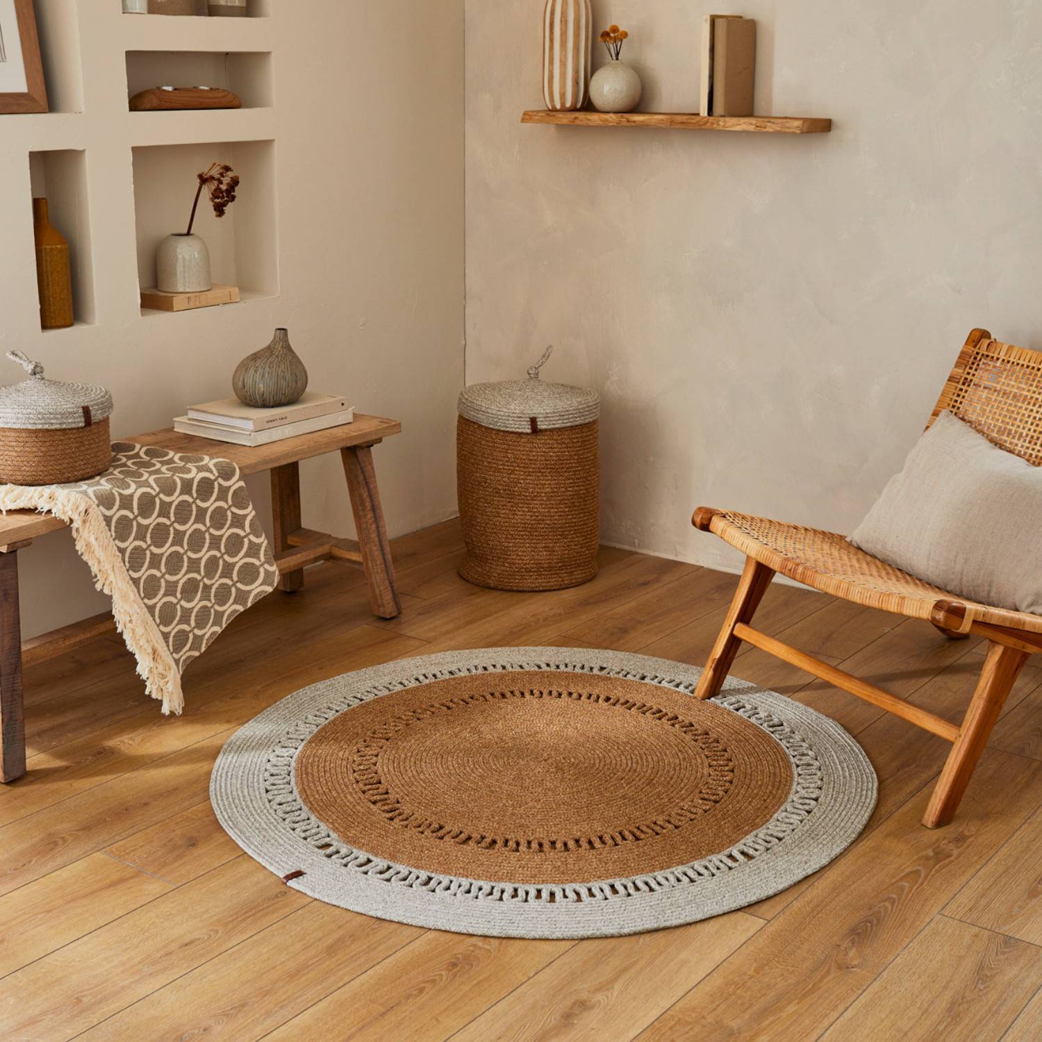Autre - Tapis intérieur et extérieur naturel 120x120cm - Imagen 2