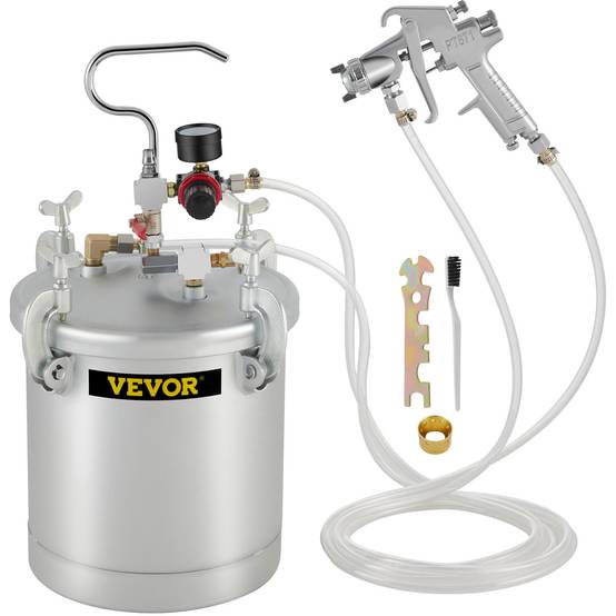 Vevor - VEVOR Réservoir peinture pression 10L, pistolet. 2 tuyaux 3m, étanchéité renforcée. Pour peinture. - Image 1