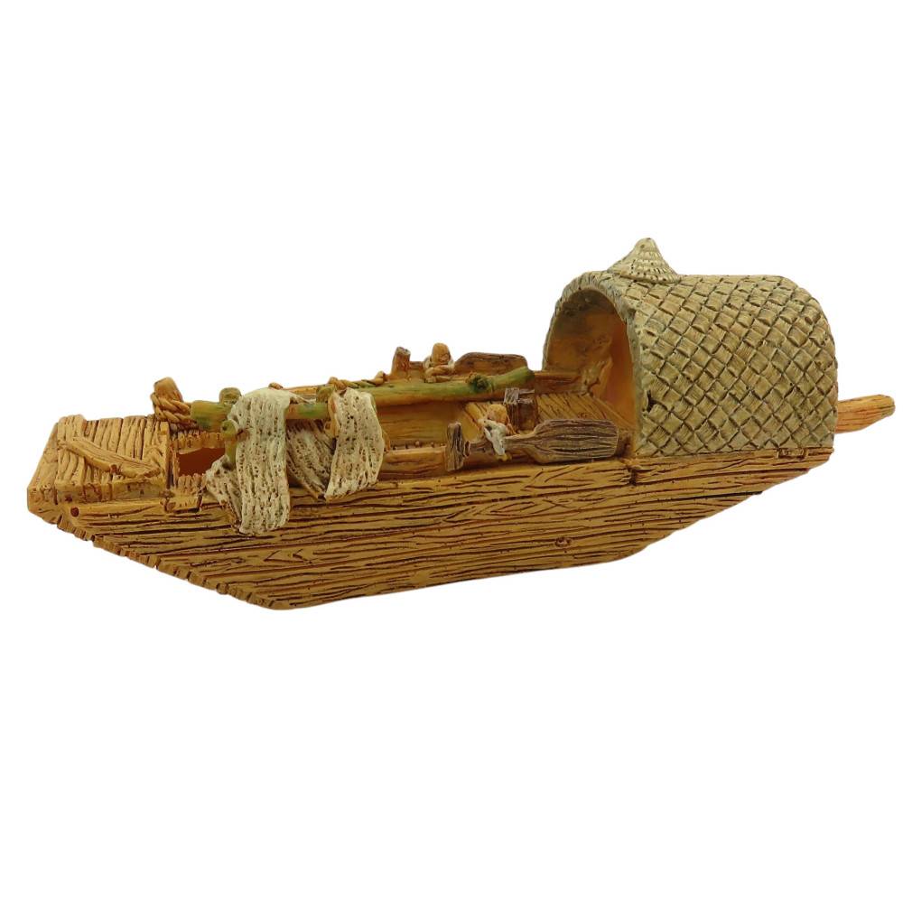 animallparadise - Bateau Pagode model 3 S, 14.5 x 5 x 5.5 cm, décoration aquarium - Imagen 2