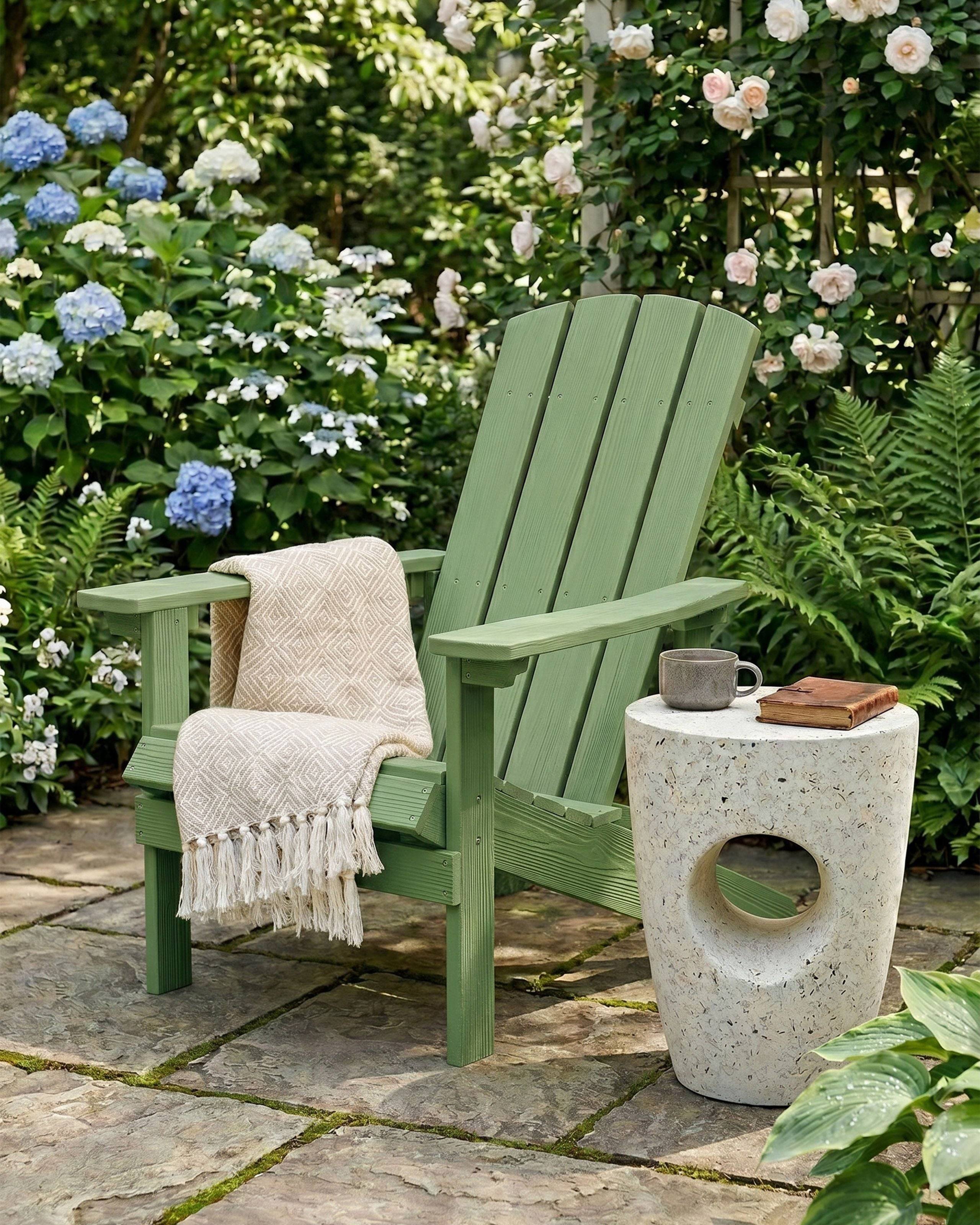 Beliani - Chaise de jardin Bois synthétique Vert ADIRONDACK - Beliani - Imagen 1