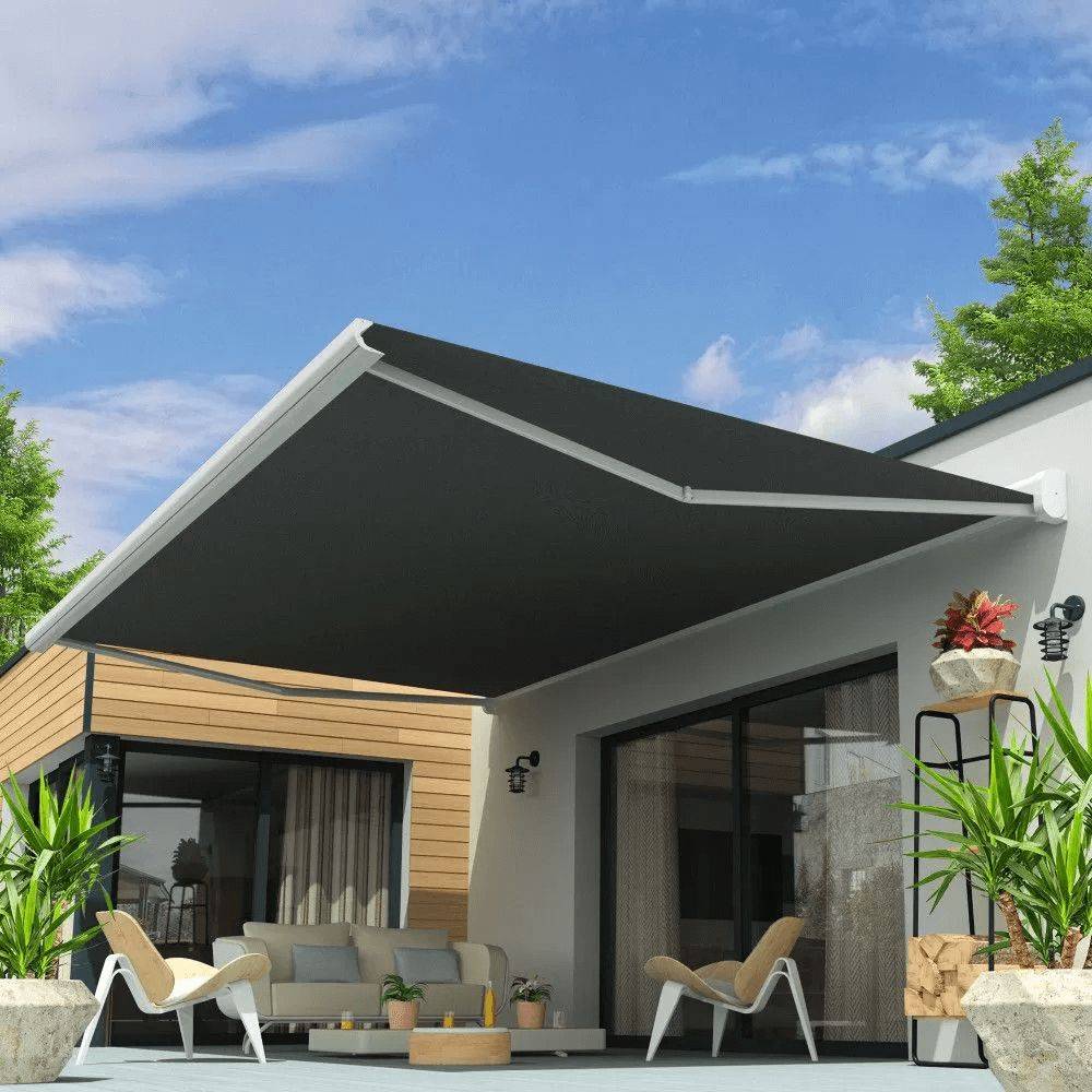 Intersun - Store banne coffre CELESTE 4,00x3,00 M (Manuelle - Blanc - Gris Graphite) - INTERSUN - Imagen 5