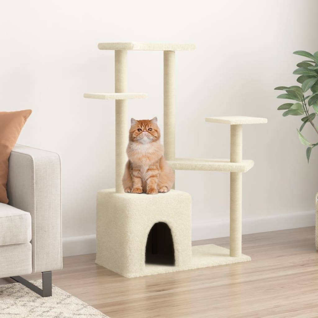 Vidaxl - Arbre à chat avec griffoirs en sisal crème 107,5 cm vidaXL 172070 - Image 1