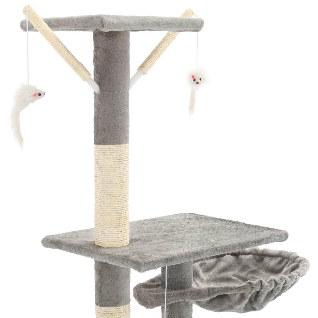 Helloshop26 - Arbre à chat griffoir grattoir niche jouet animaux peluché en sisal 230-250 cm gris - Imagen 5
