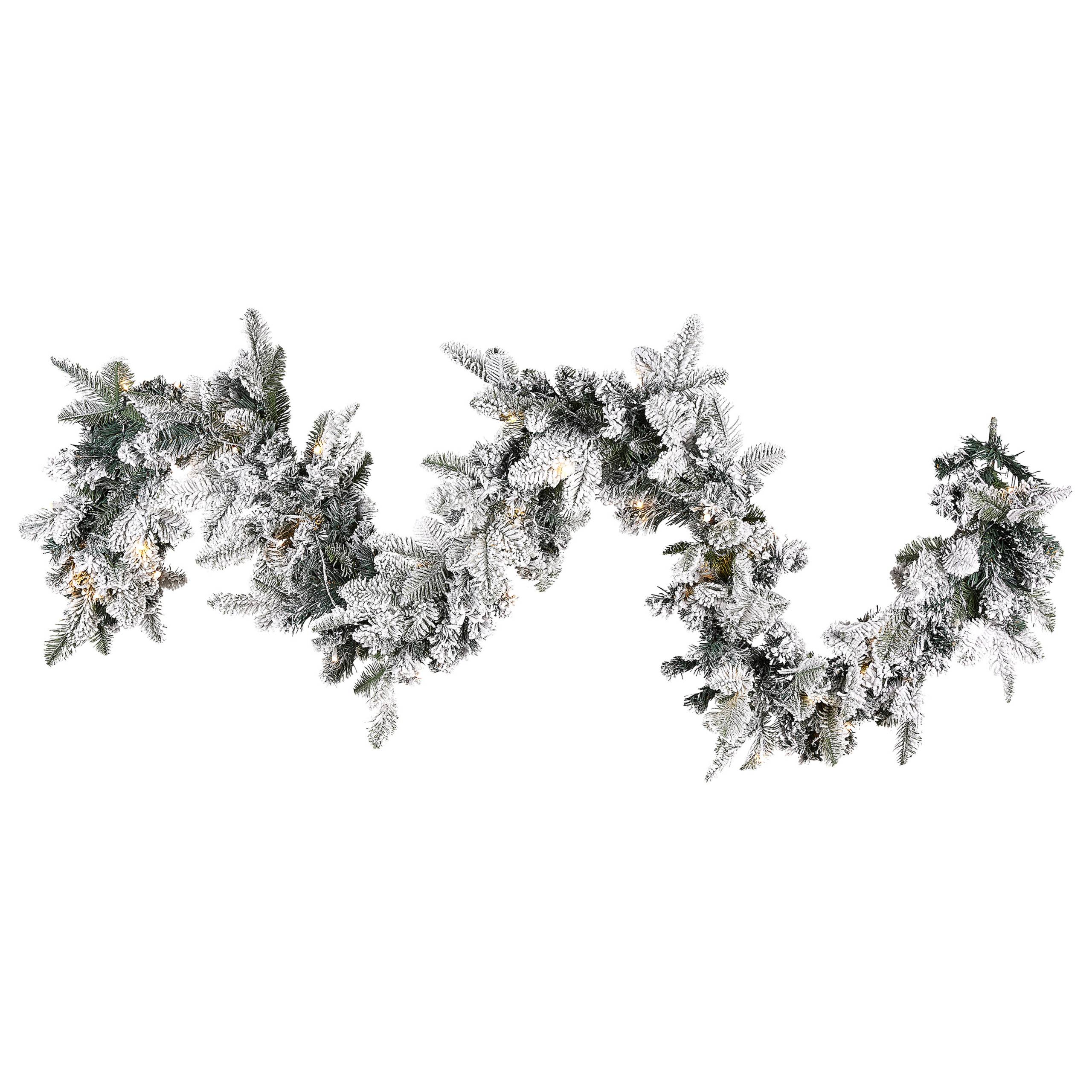 Beliani - Guirlande de Noël enneigée Matière synthétique Blanc SUNDO - Beliani - Imagen 2