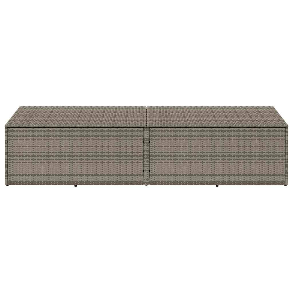 Boîte de Rangement Géante Résine Tressée Étanche avec Vérin à Gaz pour Terrasse Gris 220x50x58 cm – ComfortXL Outdoor Living - Image 3