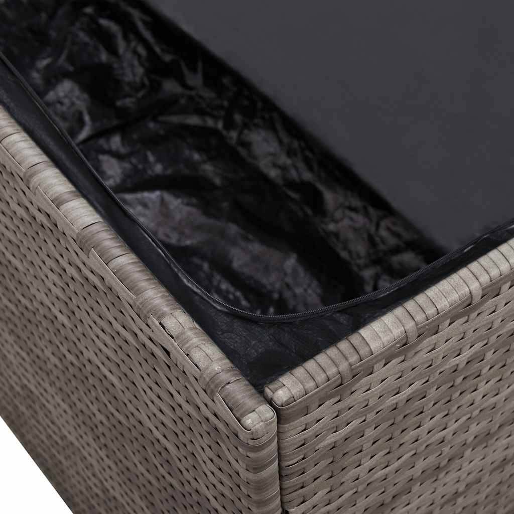 Boîte de Rangement Géante Résine Tressée Étanche avec Vérin à Gaz pour Terrasse Gris 220x50x58 cm – ComfortXL Outdoor Living - Image 10