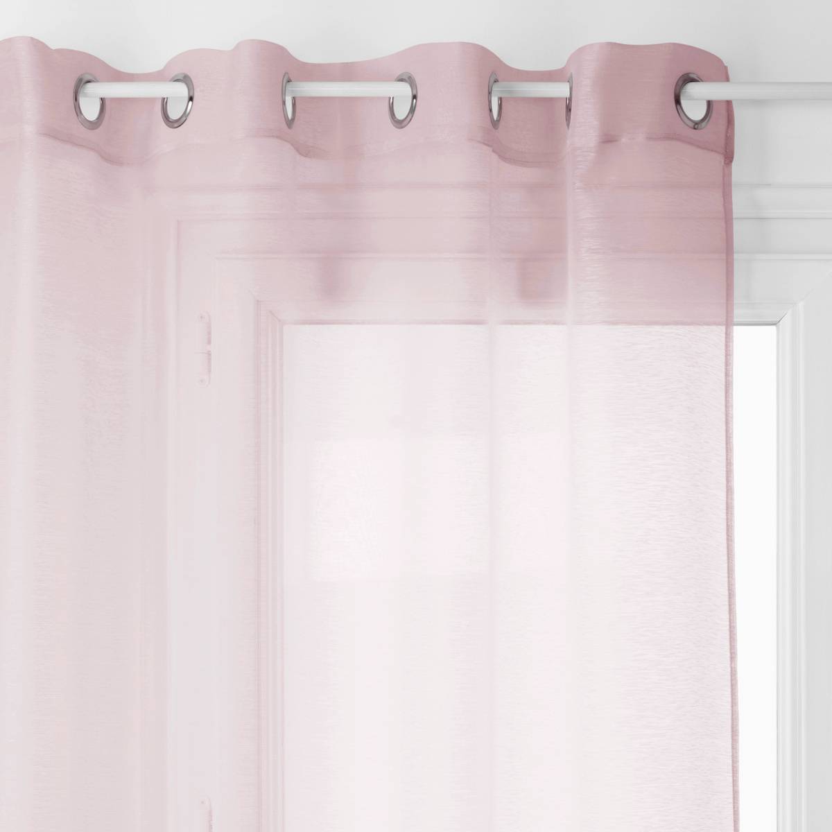 Atmosphera - Voilage "Moly" rose clair 135x240cm - Atmosphera Créateur d'intérieur - Imagen 2