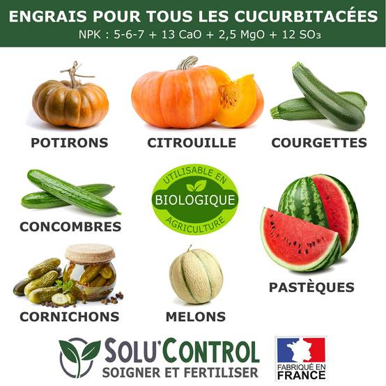 SOLU’CONTROL - 3 kg d'Engrais Spécial Courges, Courgettes et autres cucurbitacées - Formulation haute qualité Organo-Minerale - Image 3