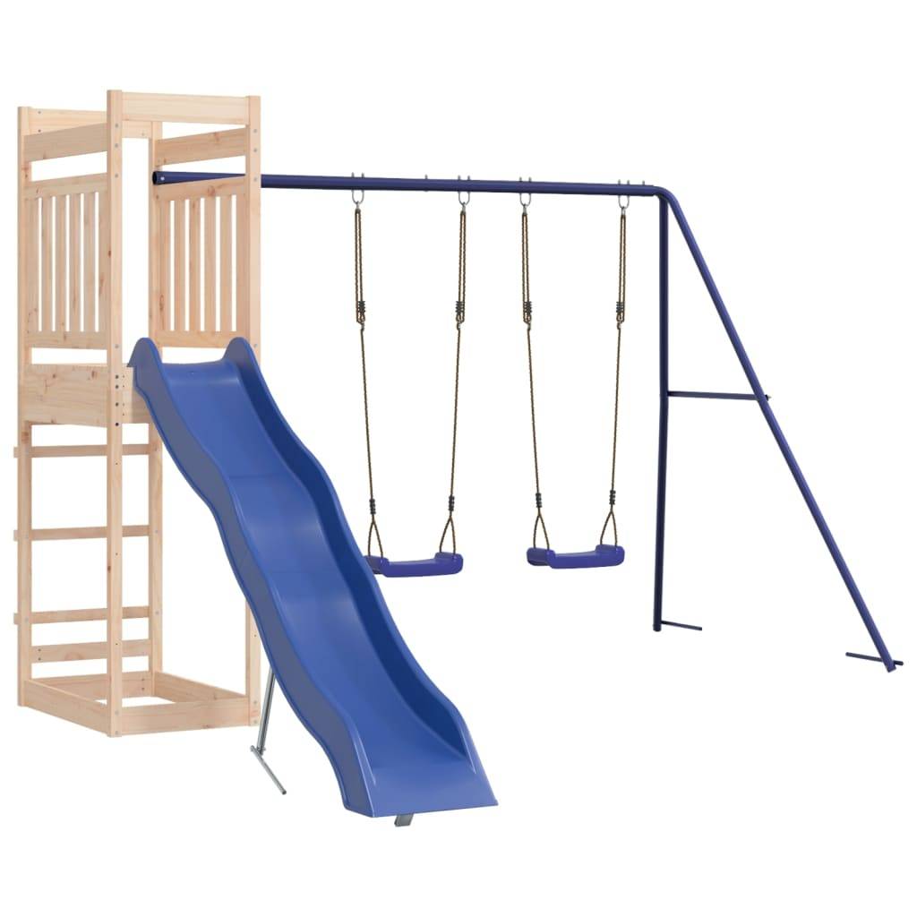 Helloshop26 - Aire de jeux d'extérieur balançoires toboggan portiques robuste jeux jardin 314 x 349 x 207 cm bois de pin massif - Imagen 3