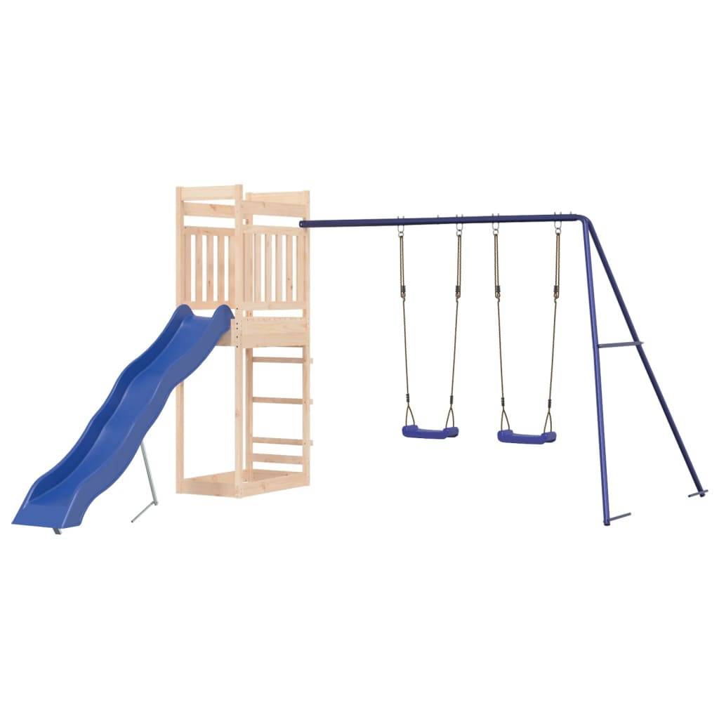 Helloshop26 - Aire de jeux d'extérieur balançoires toboggan portiques robuste jeux jardin 314 x 349 x 207 cm bois de pin massif - Imagen 1