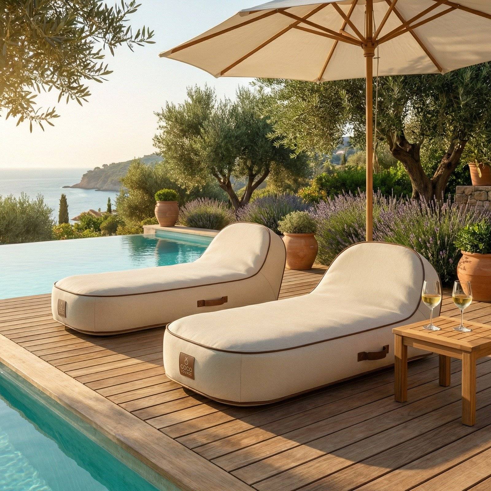 Coco Lounge - Coco Lounge Transat gonflable PALMA Collection Aloha - blanc cassé - Image 3