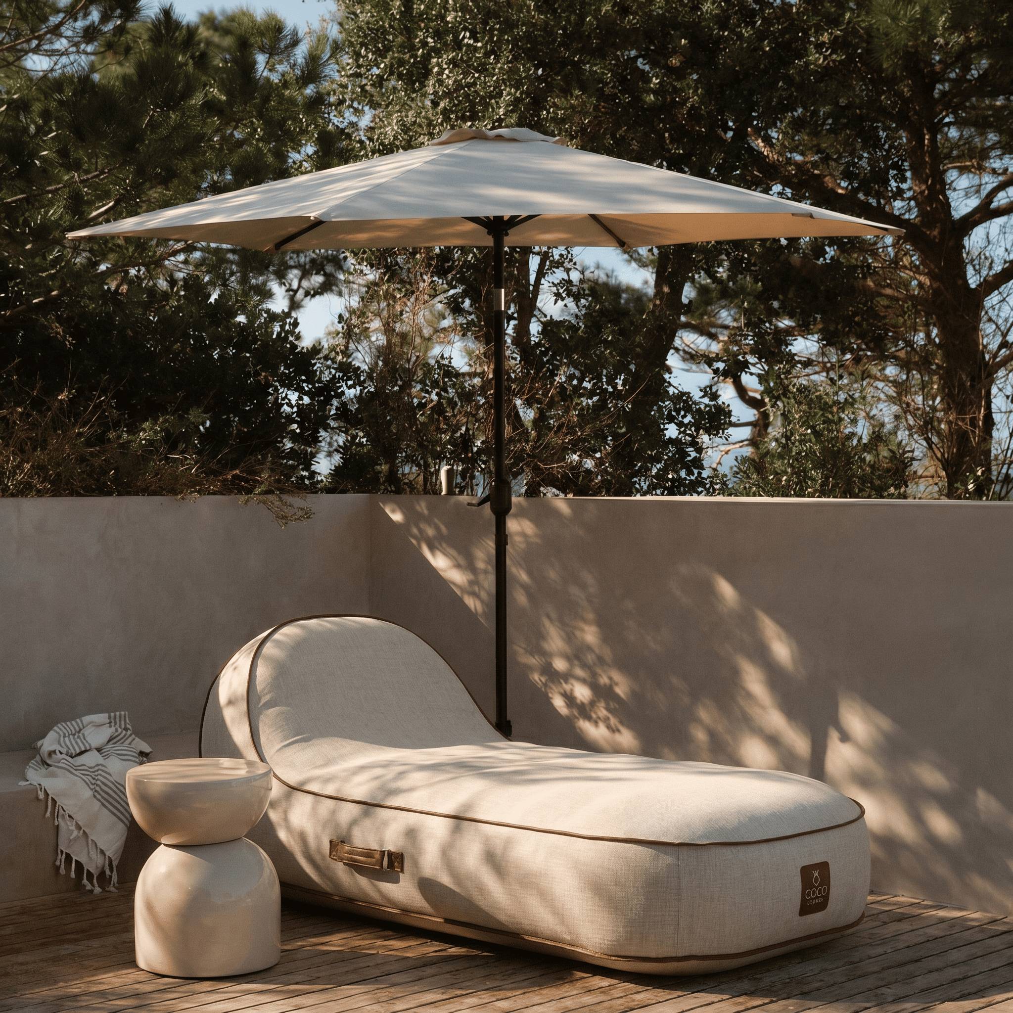 Coco Lounge - Coco Lounge Transat gonflable PALMA Collection Aloha - blanc cassé - Image 4