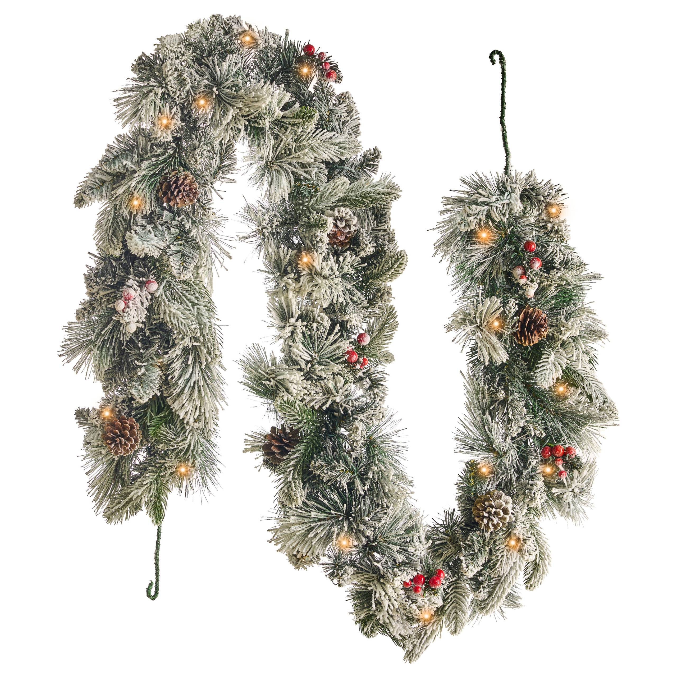 Beliani - Guirlande de Noël enneigée PVC Blanc WHITEHORN - Beliani - Imagen 2