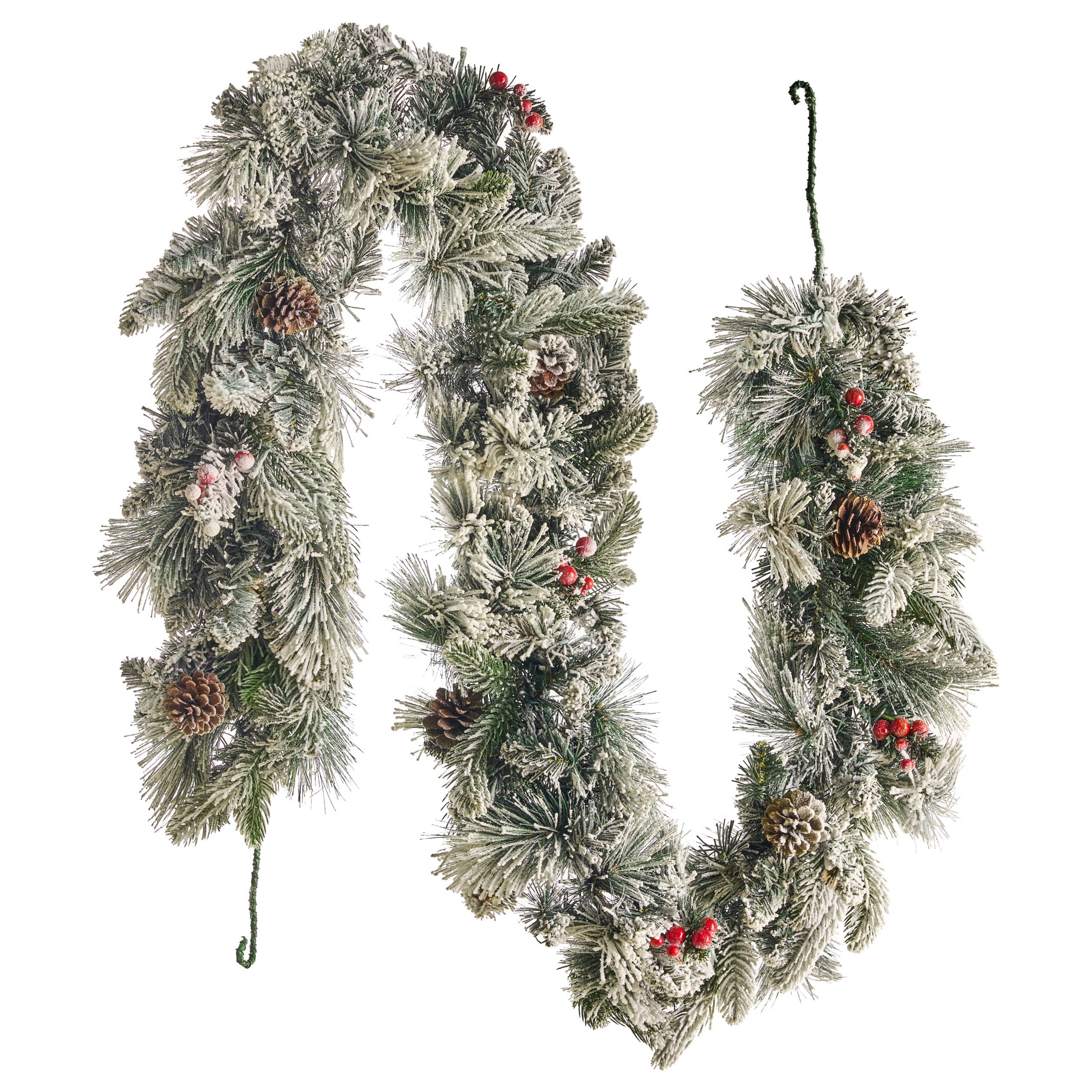 Beliani - Guirlande de Noël enneigée PVC Blanc WHITEHORN - Beliani - Imagen 4