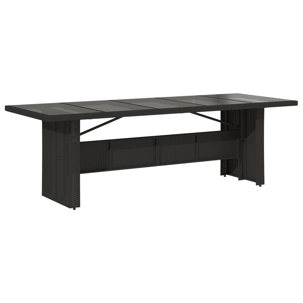 PANGIVO - Table de jardin résine tressée verre trempé noir 240 x 90 x 75 cm - PANGIVO - Image 2