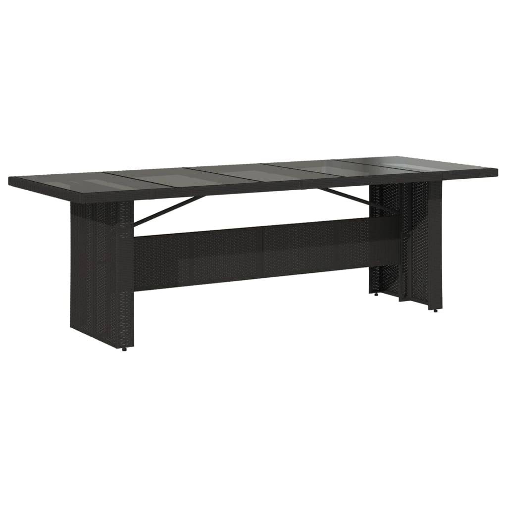 PANGIVO - Table de jardin résine tressée verre trempé noir 240 x 90 x 75 cm - PANGIVO - Image 6