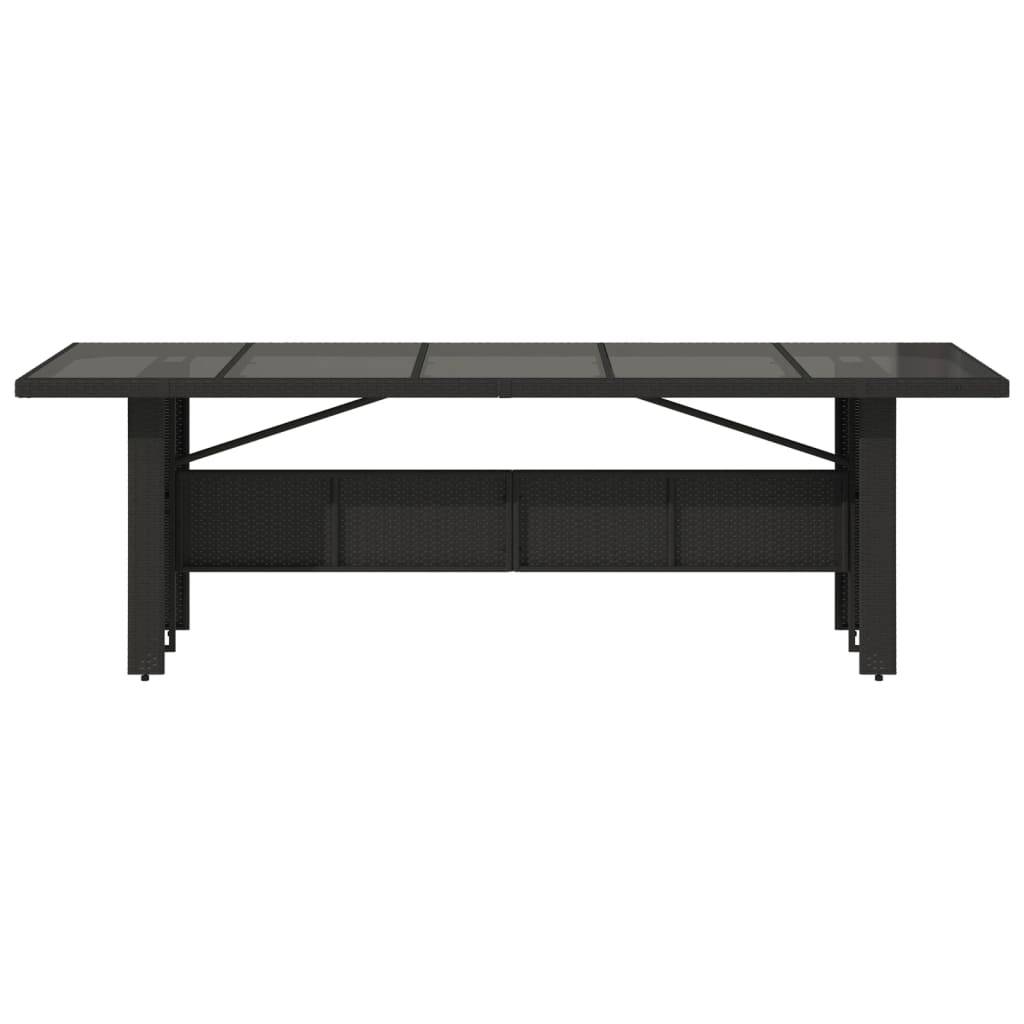 PANGIVO - Table de jardin résine tressée verre trempé noir 240 x 90 x 75 cm - PANGIVO - Image 4