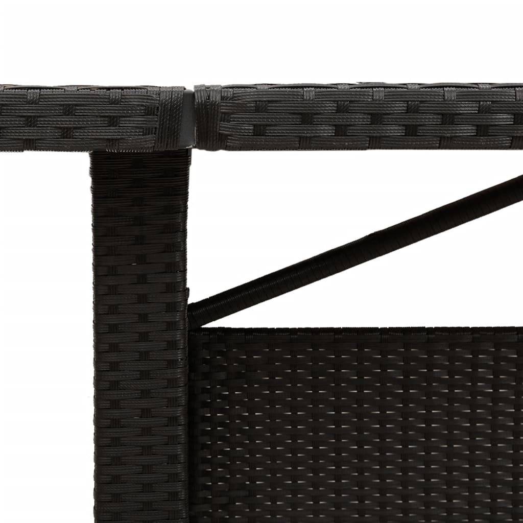 PANGIVO - Table de jardin résine tressée verre trempé noir 240 x 90 x 75 cm - PANGIVO - Image 8