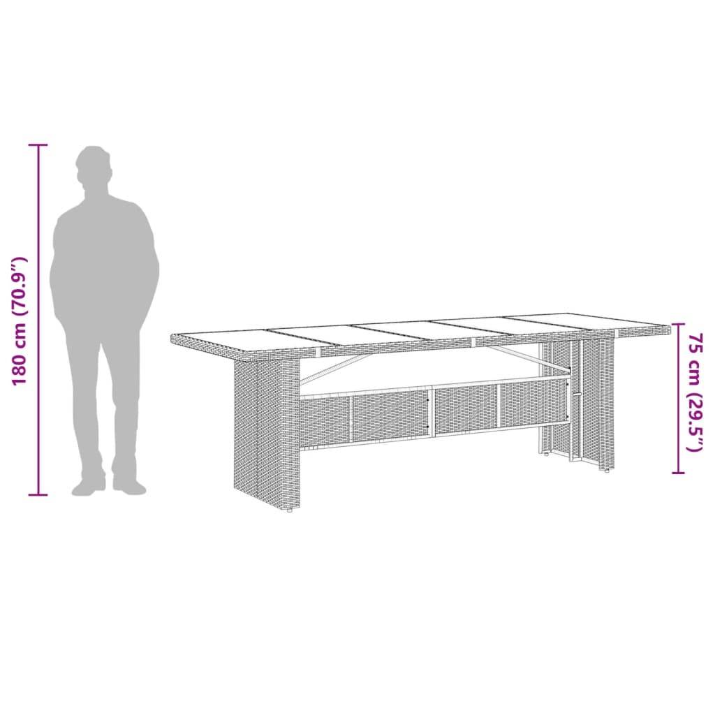 PANGIVO - Table de jardin résine tressée verre trempé noir 240 x 90 x 75 cm - PANGIVO - Image 10
