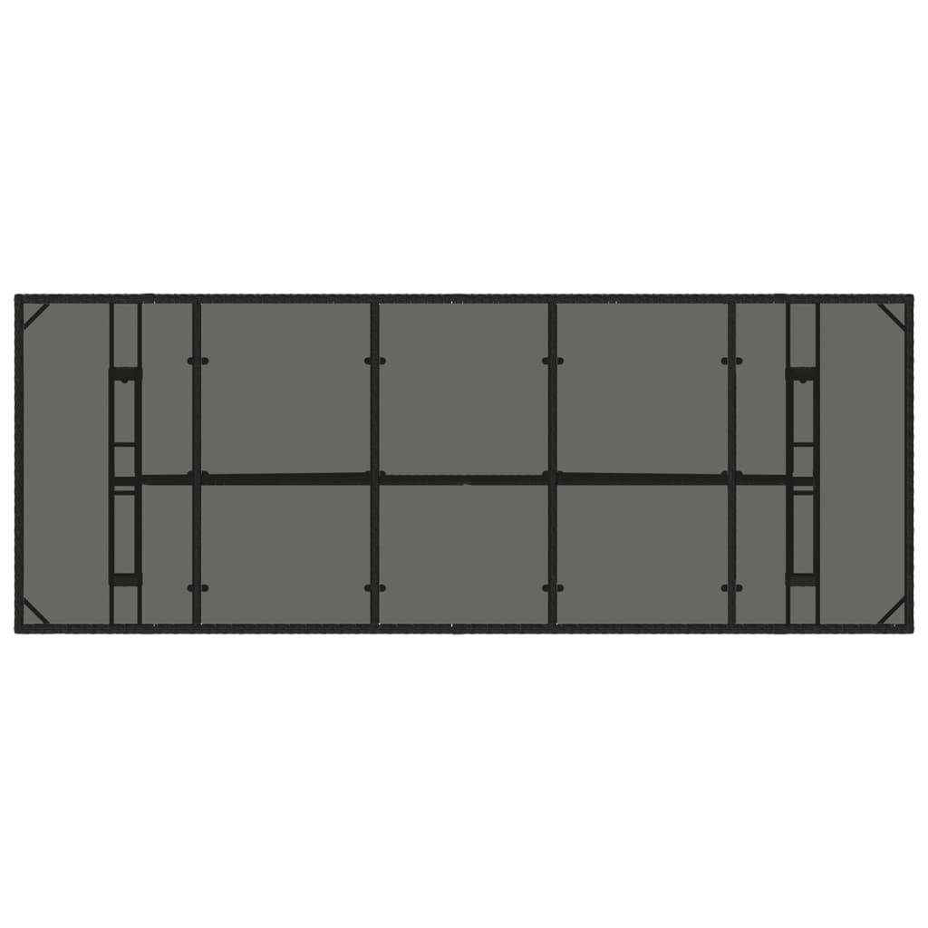 PANGIVO - Table de jardin résine tressée verre trempé noir 240 x 90 x 75 cm - PANGIVO - Image 7